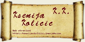 Ksenija Količić vizit kartica
